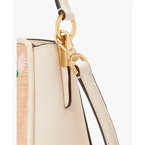 S Kate Spade Phoebe Straw & Leather Mini Top Handle Crossbody Bag KL044 NWT $339 - Picture 6 of 7